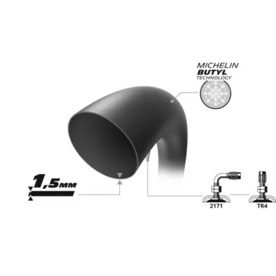 Michelin Inner tube 21MD with TR4 valve (1,5mm for Road) - -/80 - 21 H